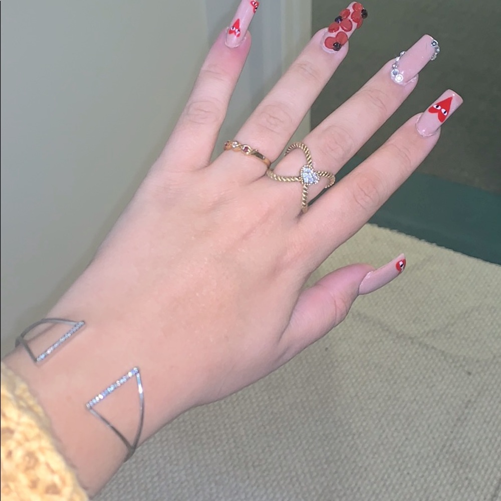 Silver Crystal Cuff Bracelet - image 3